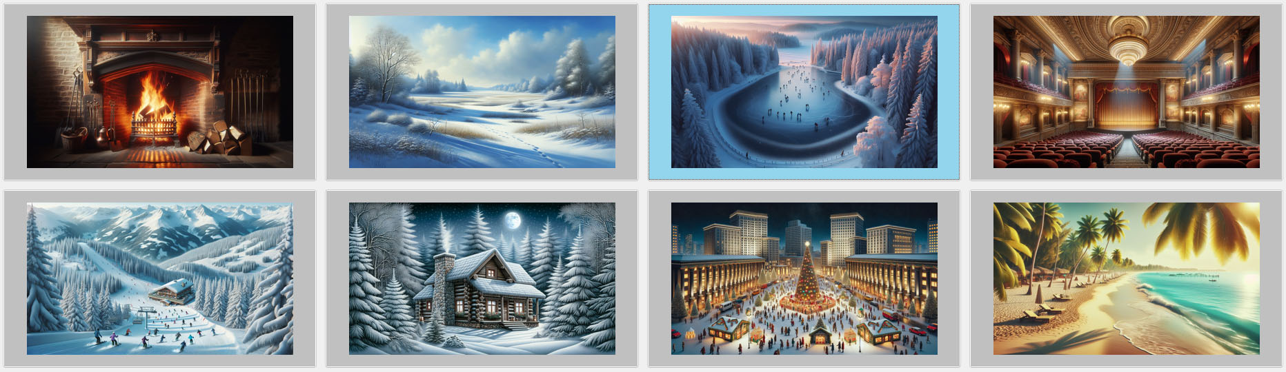 Christmas card settings from ChatCrackers